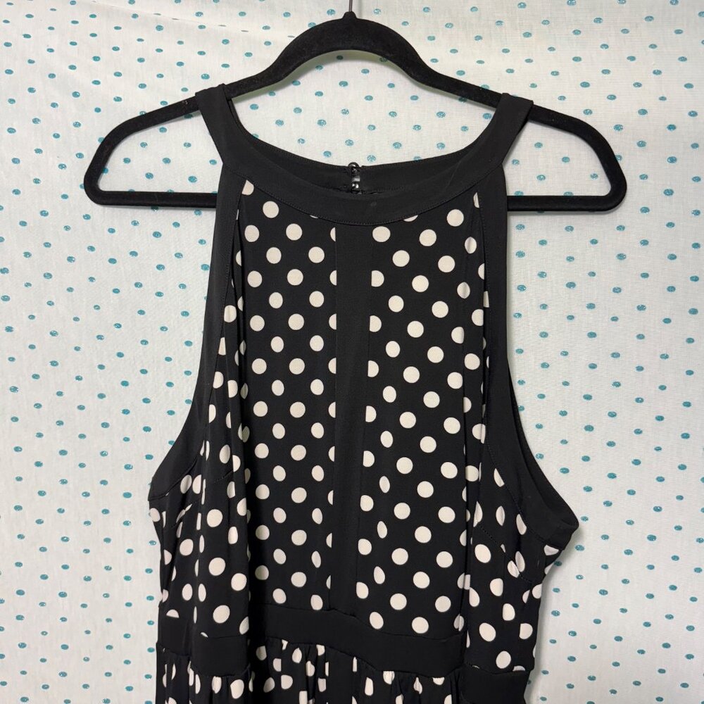 NWT Torrid Black & White Polka Dot Mini Studio Knit Skater Dress - Picture 3 of 6